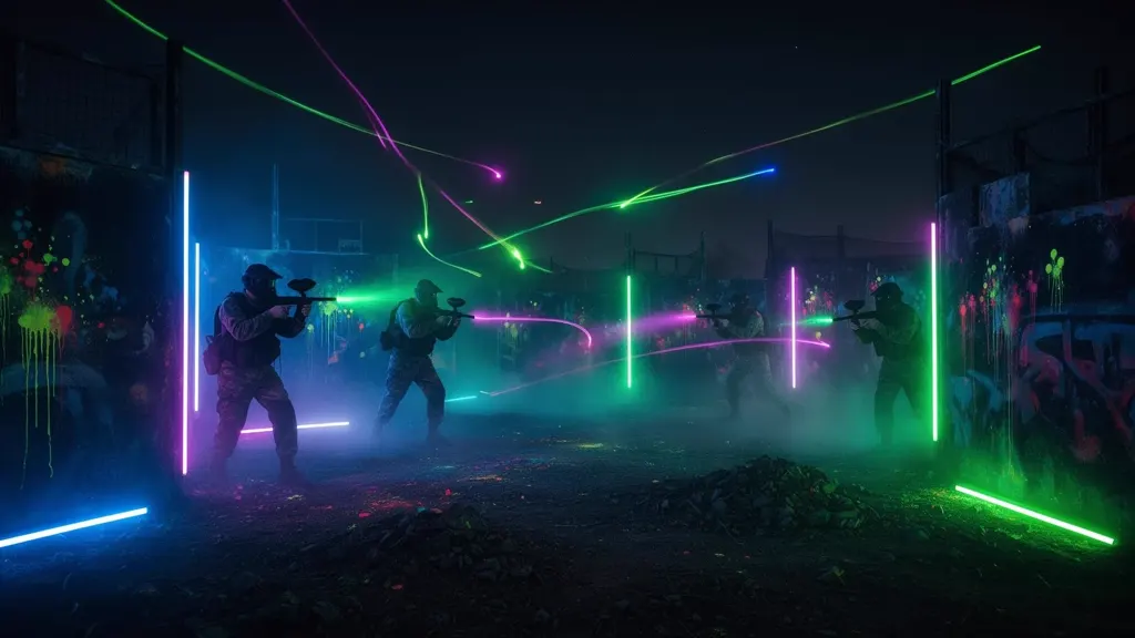 Session nocturne paintball LED à Neuilly-sur-Marne